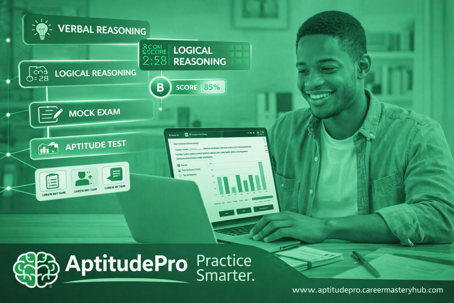 Student taking aptitude assessment